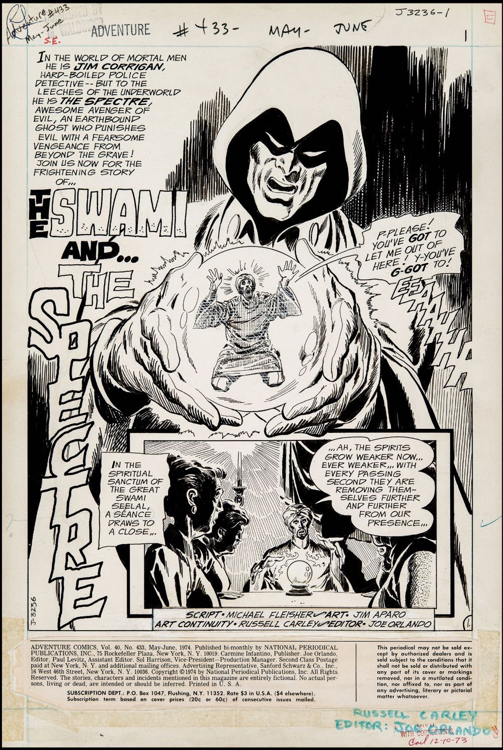 Adventure Comics - DC (Detective Comics) (433 - Jun 1974) comic book collectible - Main Image 3