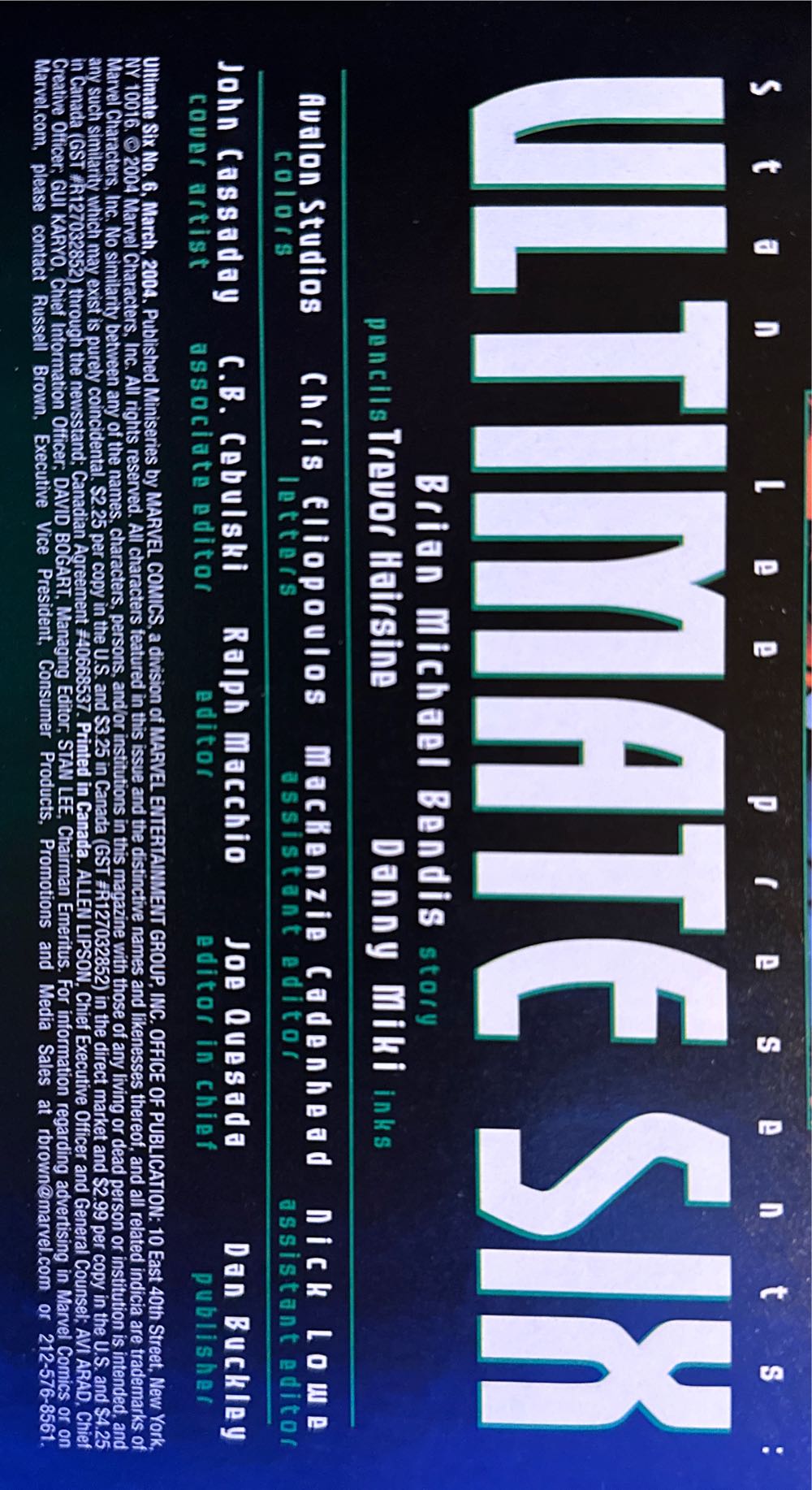 Ultimate Six 6 - Ultimate Spider-Man* (6 - Mar 2004) comic book collectible [Barcode 75960605466400611] - Main Image 2