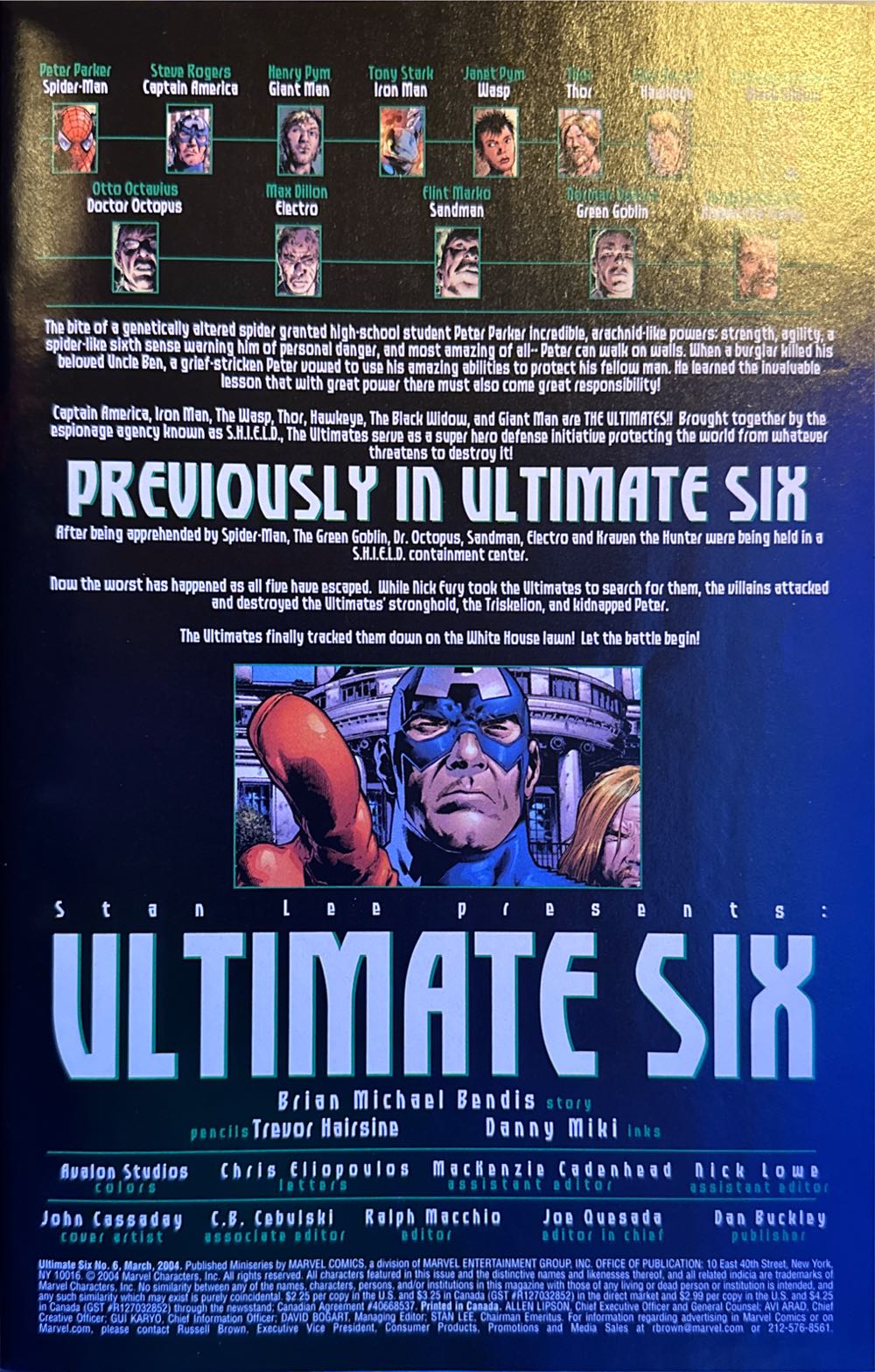 Ultimate Six 6 - Ultimate Spider-Man* (6 - Mar 2004) comic book collectible [Barcode 75960605466400611] - Main Image 3