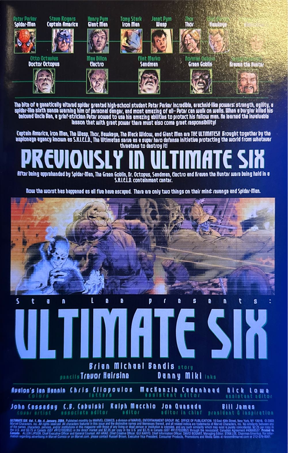 Ultimate Six - Marvel Comics (4 - Jan 2004) comic book collectible [Barcode 75960605466400411] - Main Image 2