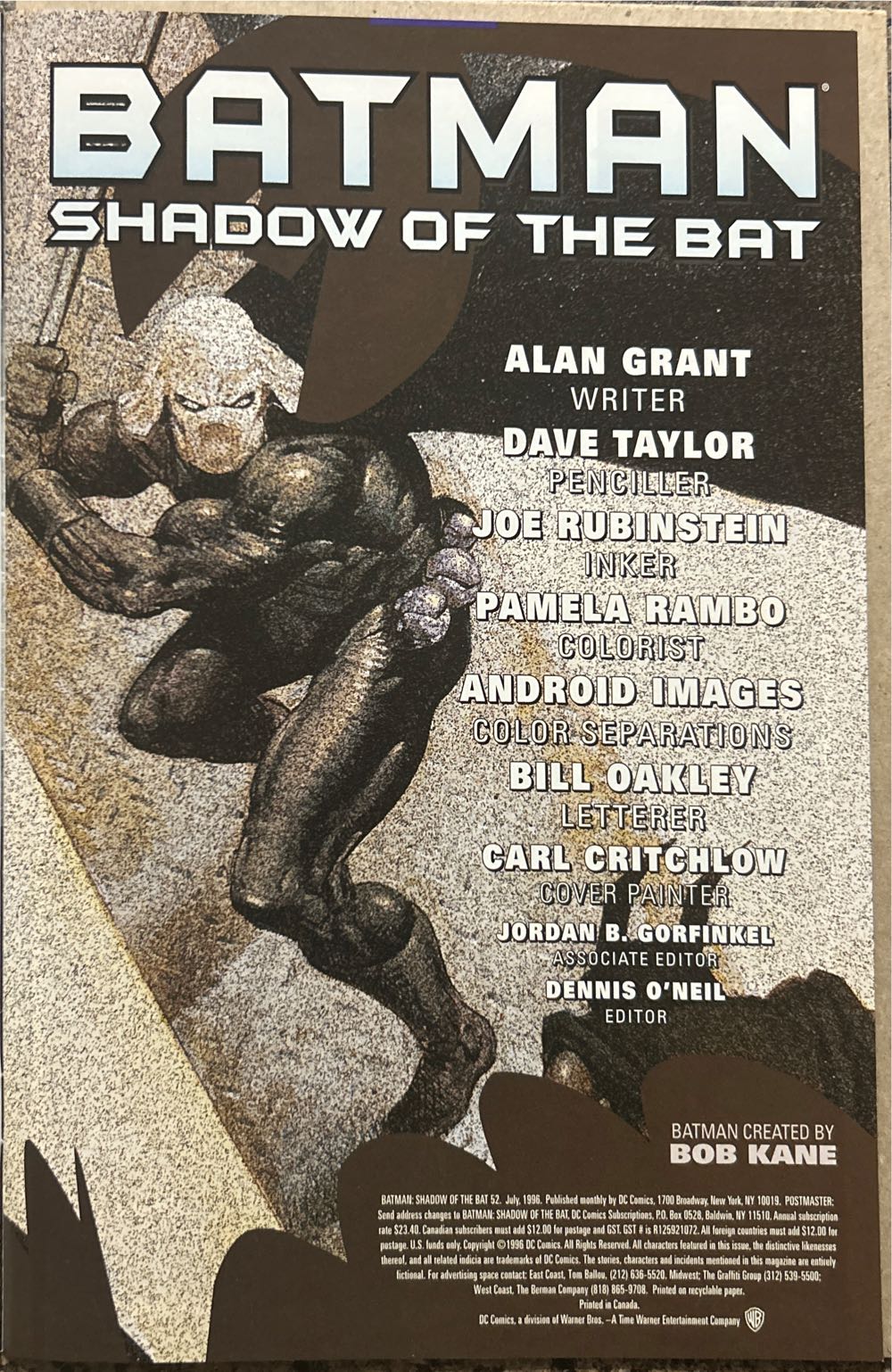 Batman: Shadow of the Bat - DC Comics (52 - Jul 1996) comic book collectible [Barcode 76194120009505211] - Main Image 3