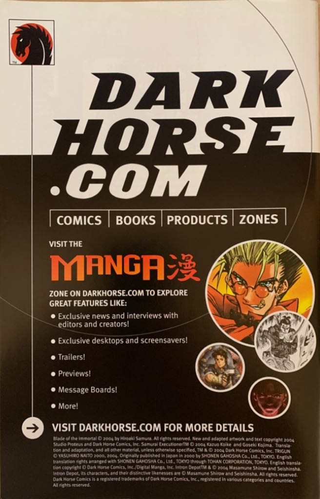 Blade of the Immortal - Dark Horse Comics (94 - Oct 2004) comic book collectible [Barcode 761568953404] - Main Image 2