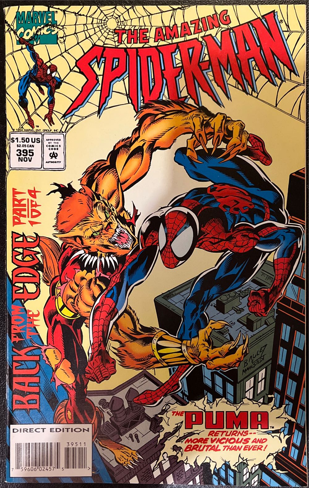 The Amazing Spider-Man - Marvel Comics (395 - Nov 1994) comic book collectible [Barcode 75960602457539511] - Main Image 3