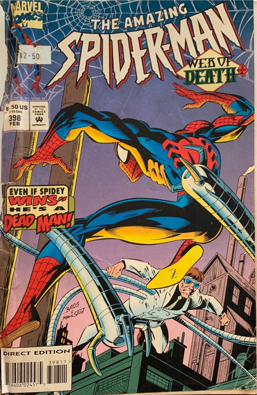 The Amazing Spider-Man - Marvel Comics (398 - Feb 1994) comic book collectible [Barcode 75960602457539811] - Main Image 2