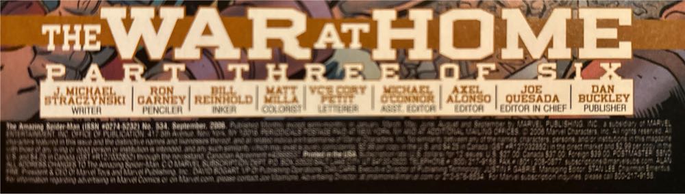 Amazing Spider-Man, The - Marvel (534 - Sep 2006) comic book collectible [Barcode 75960604716153411] - Main Image 3