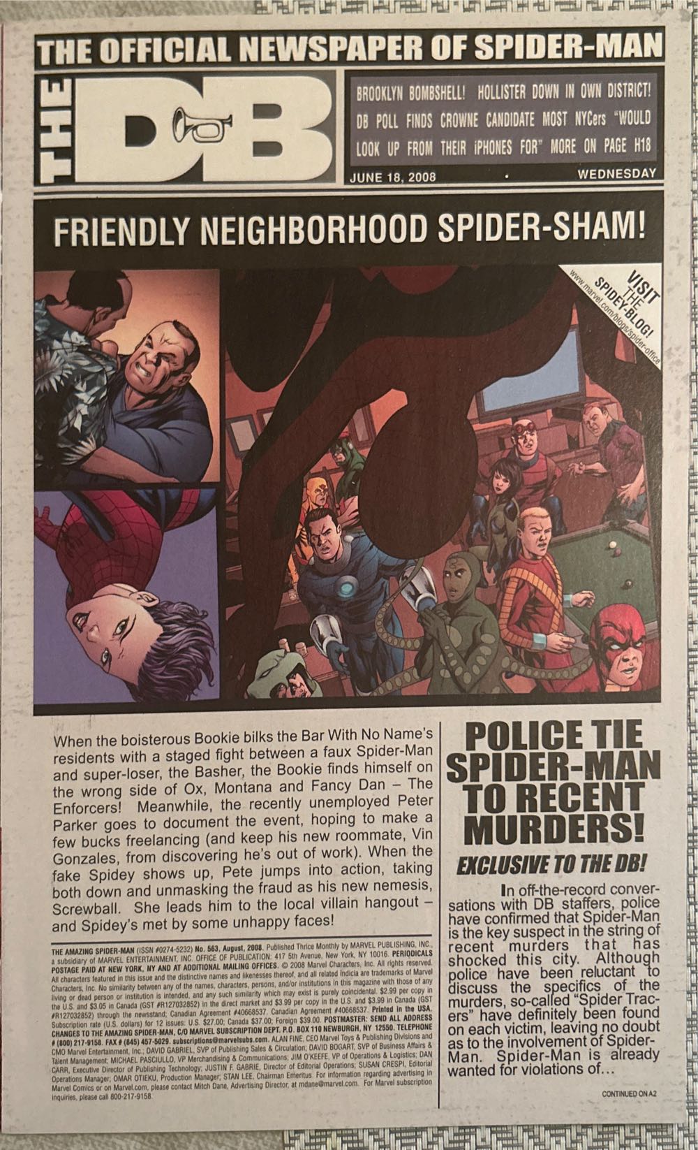 The Amazing Spider-Man - Marvel Publishing Inc. (563 - 08/2008) comic book collectible [Barcode 75960604716156311] - Main Image 3