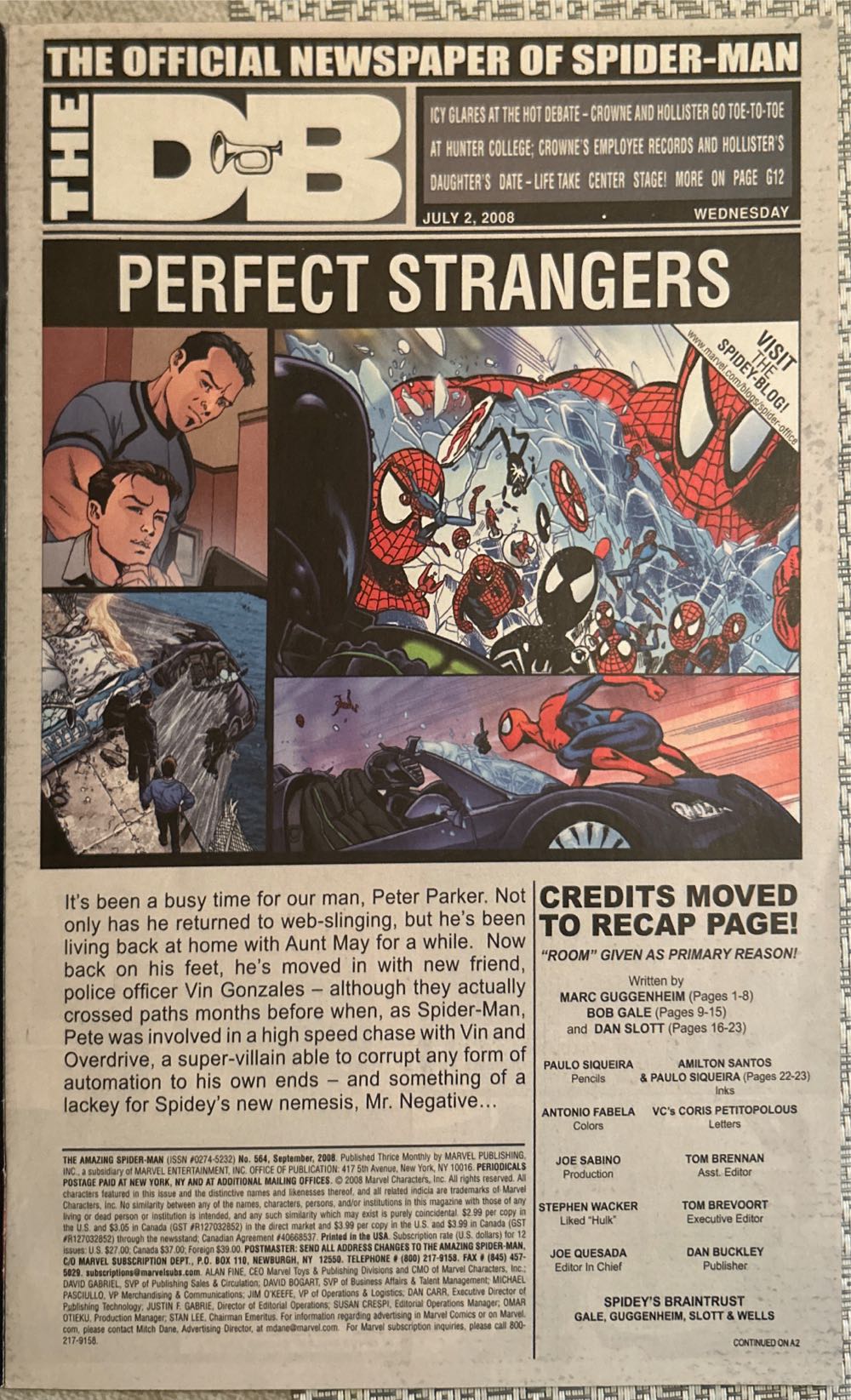 The Amazing Spider-Man - Marvel (564 - Sep 2008) comic book collectible [Barcode 75960604716156411] - Main Image 3