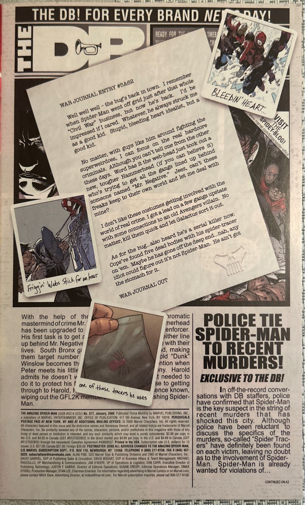 010 Amazing Spider Man 577 - Marvel Comics (577 - Jan 2009) comic book collectible [Barcode 75960604716157711] - Main Image 3