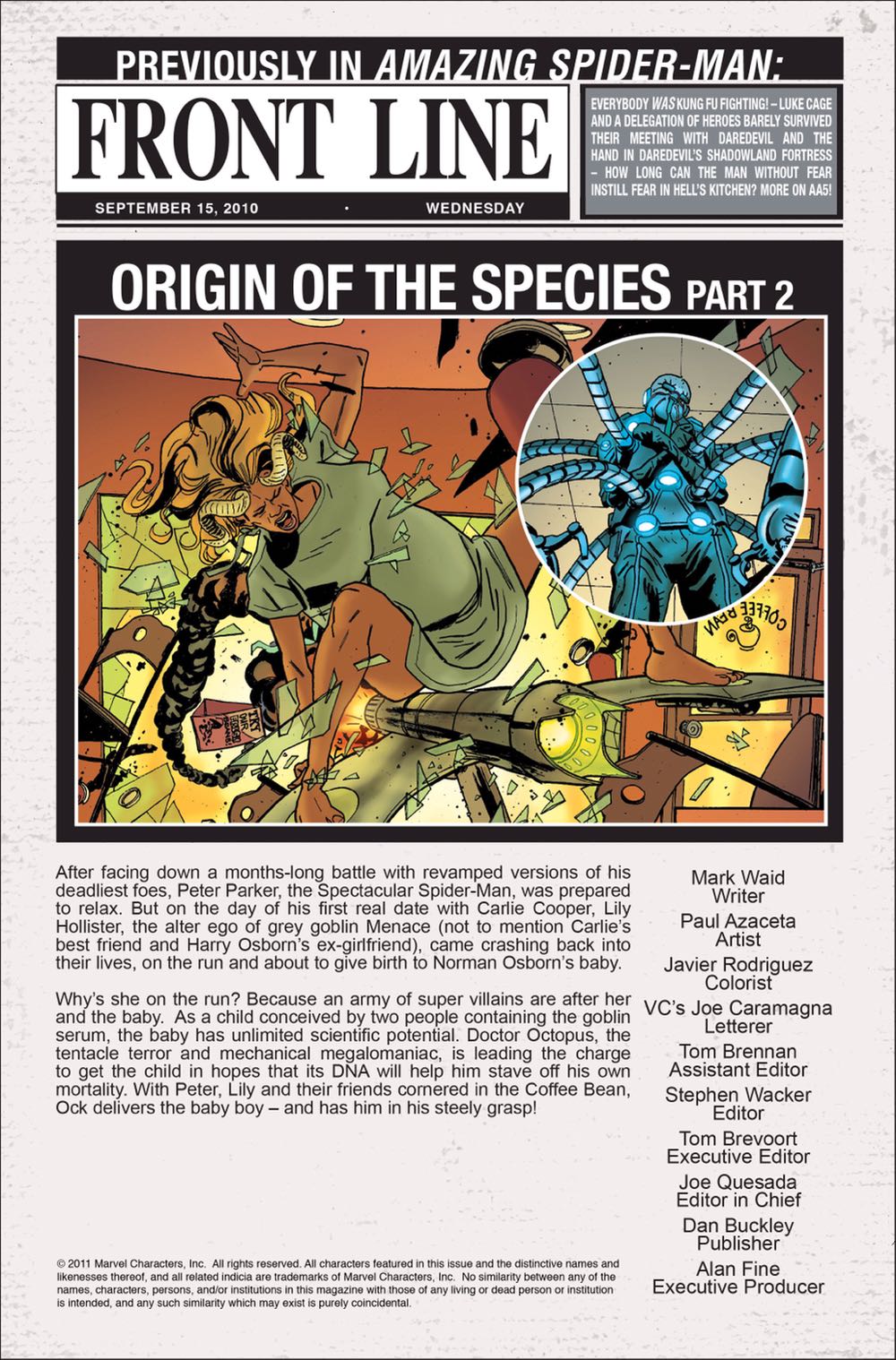 Amazing Spider-Man, The Vol. 2 - Marvel Comics (643 - Nov 2010) comic book collectible [Barcode 759606047161] - Main Image 2