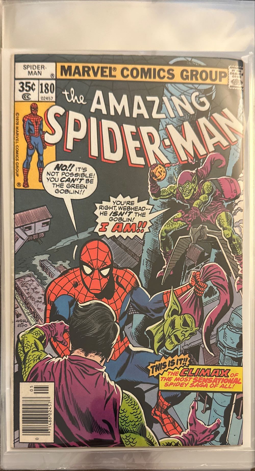Amazing Spider-Man, The - Marvel Comics Group (180 - May 1978) comic book collectible [Barcode 071486024576] - Main Image 2