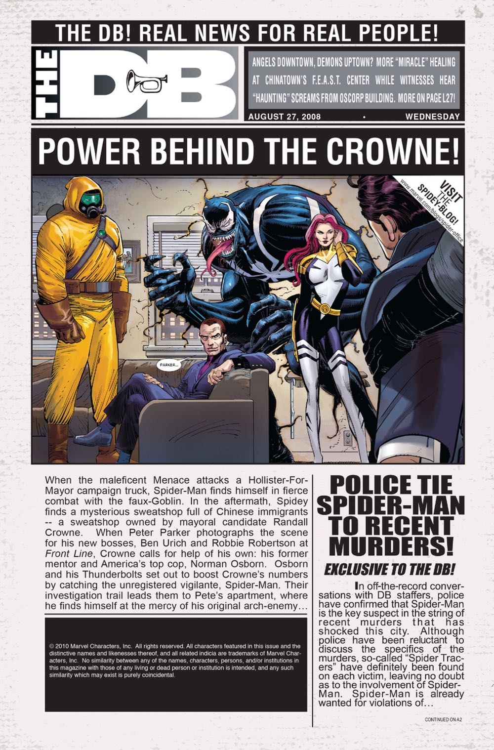 Amazing Spider-Man, The Vol. 2 - Marvel Comics (569 - Oct 2008) comic book collectible [Barcode 759606047161] - Main Image 2