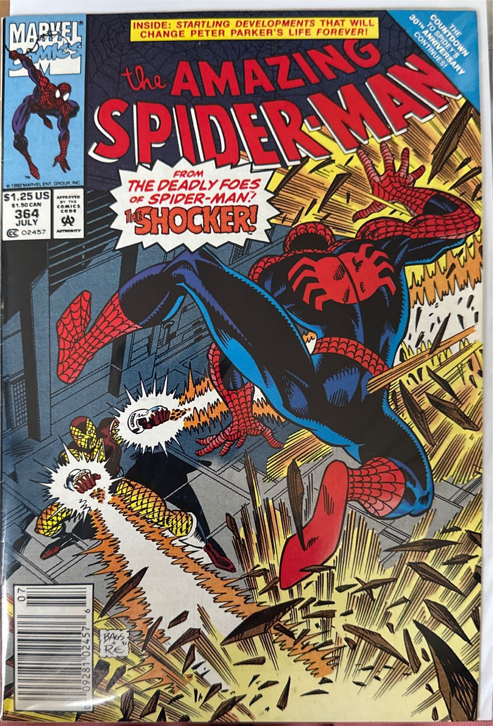 Amazing Spider-Man - Marvel (364 - Jul 1992) comic book collectible [Barcode 009281024576] - Main Image 3