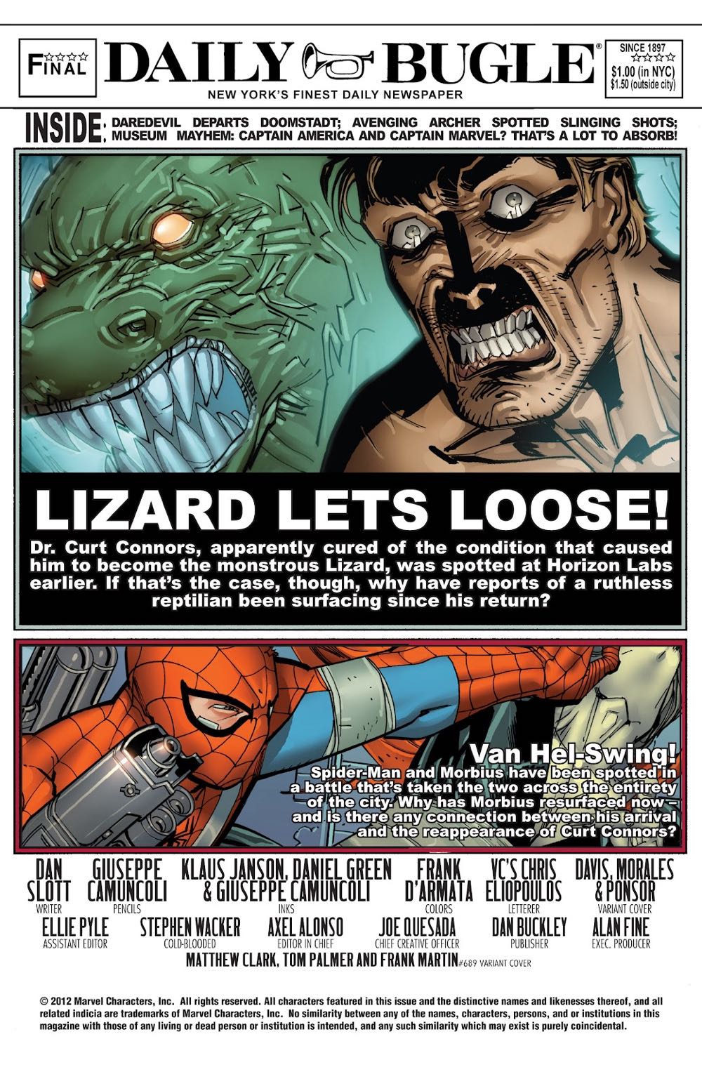 Amazing Spider-Man, The Vol. 2 - Marvel Comics (690 - Sep 2012) comic book collectible [Barcode 759606047161] - Main Image 2