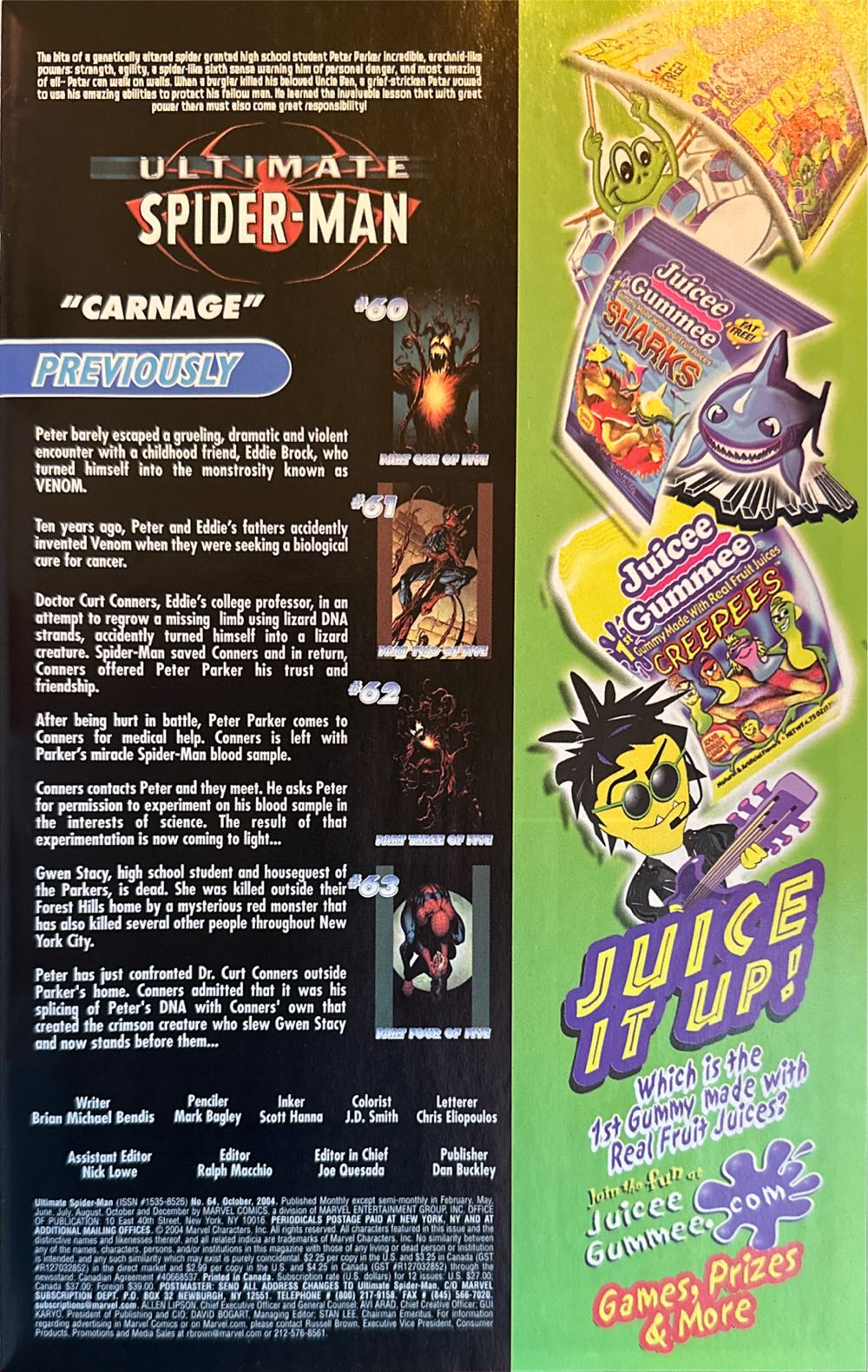 Ultimate Spider-Man - Marvel Comics (64 - Oct 2004) comic book collectible [Barcode 75960605031406411] - Main Image 2