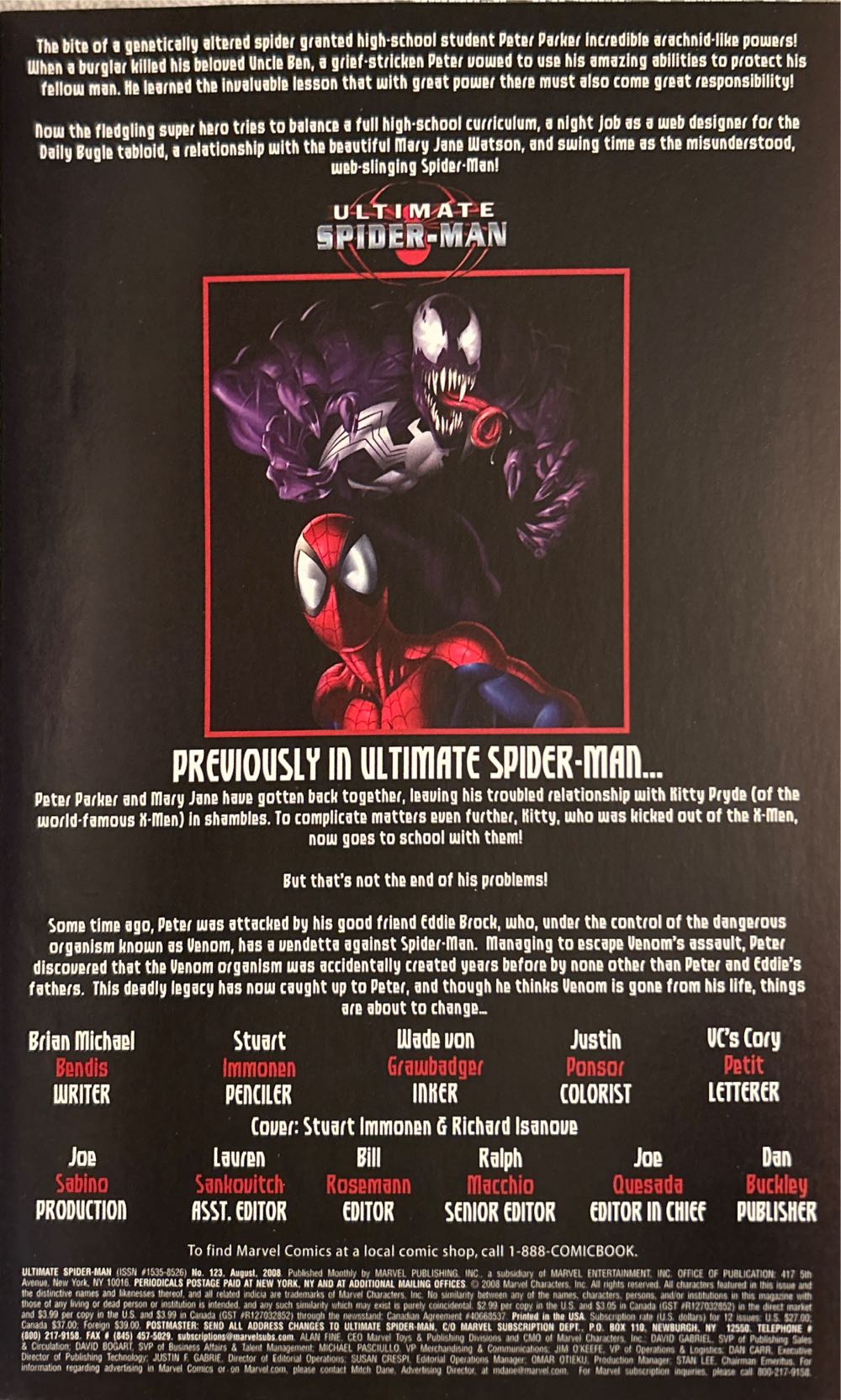 Ultimate Spider-Man (2000) - Marvel Comics (123 - Aug 2008) comic book collectible [Barcode 75960605031412311] - Main Image 3