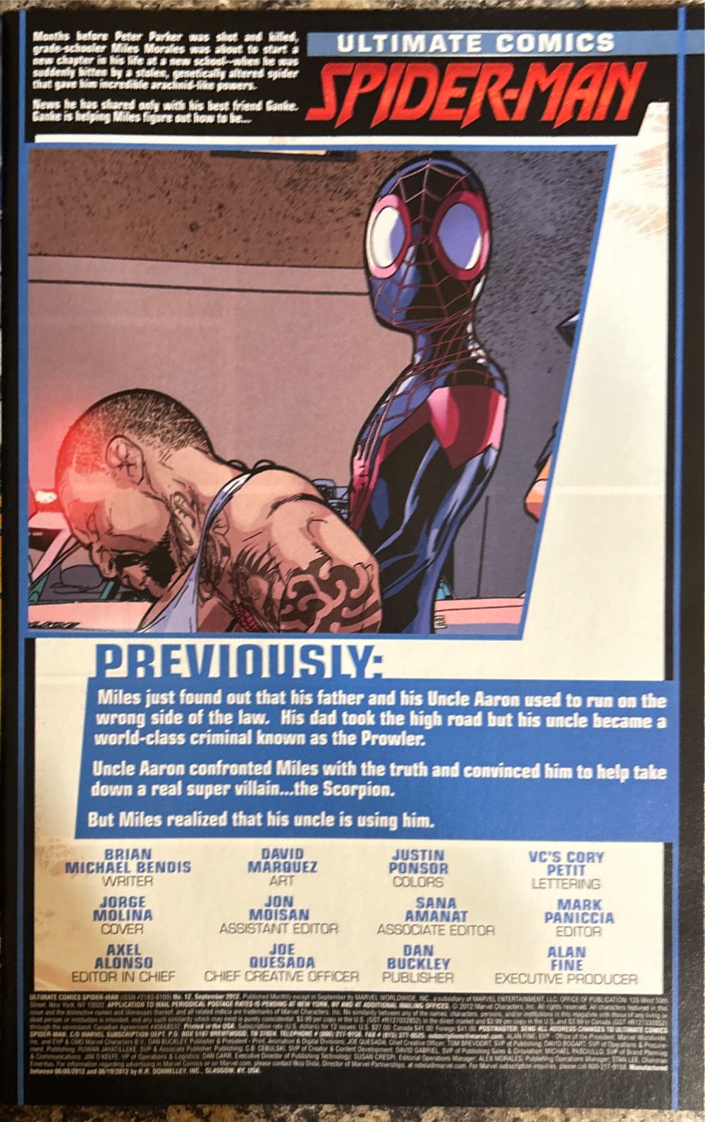 Ultimate Spiderman - Ultimate Marvel/Marvel Comics (12 - Sep 2012) comic book collectible [Barcode 75960607612301211] - Main Image 3