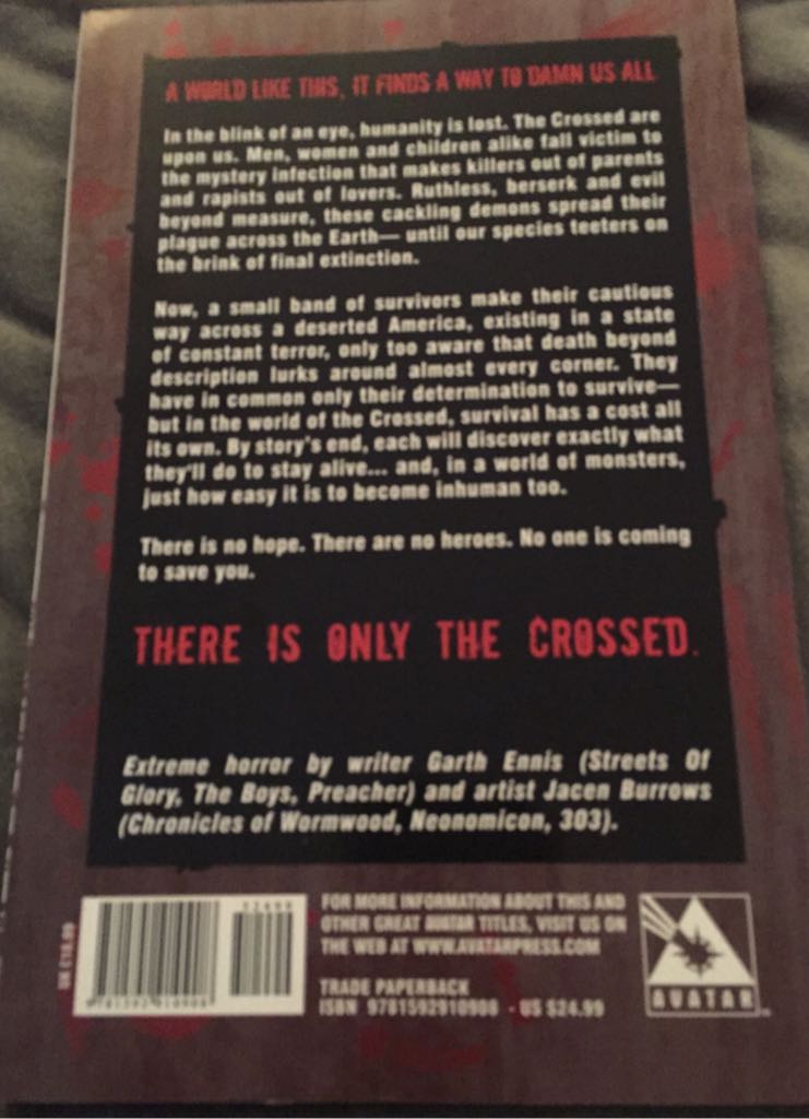 Crossed - Avatar Press (1 - 01/2010) comic book collectible [Barcode 9781592910908] - Main Image 2