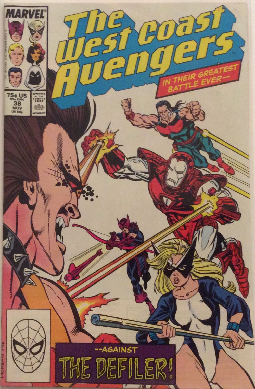 West Coast Avengers vol. 2 - Marvel (38 - Nov 1988) comic book collectible [Barcode 071486021001] - Main Image 2