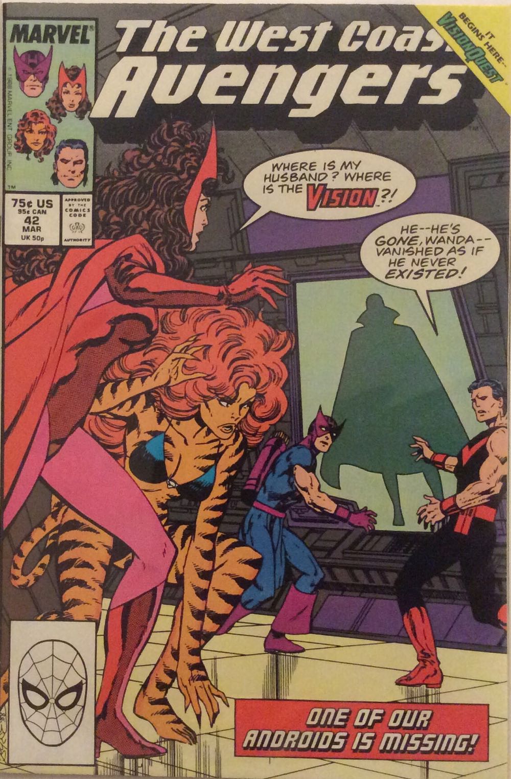 The West Coast Avengers - Marvel Comics (42 - Mar 1989) comic book collectible [Barcode 071486021001] - Main Image 2