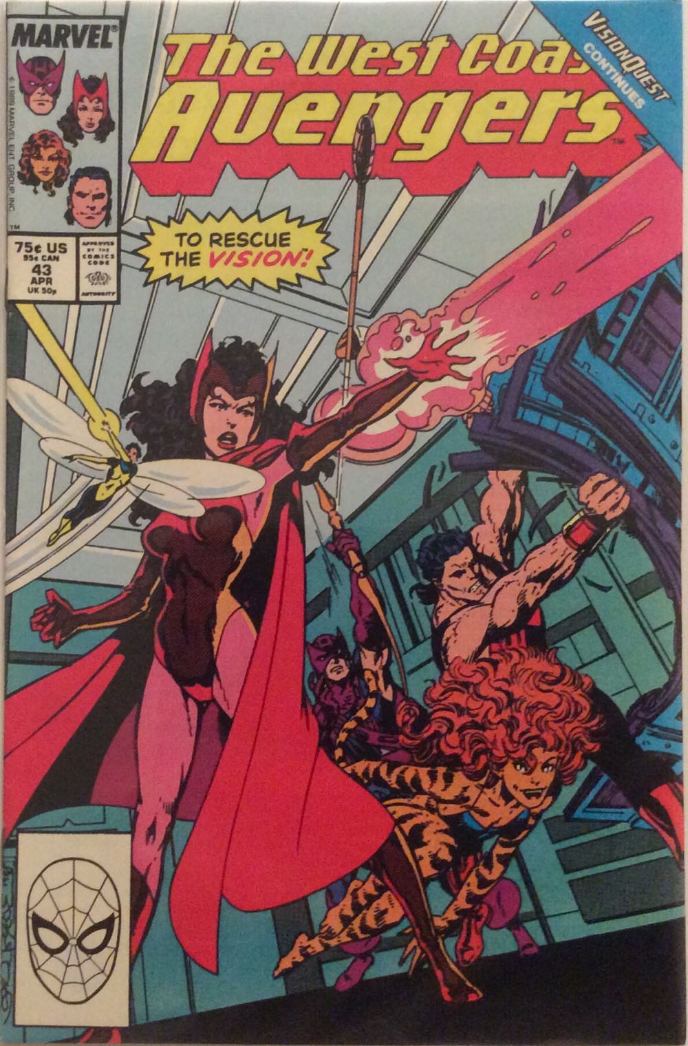 West Coast Avengers vol. 2 - Marvel (43 - Apr 1989) comic book collectible [Barcode 071486021001] - Main Image 2