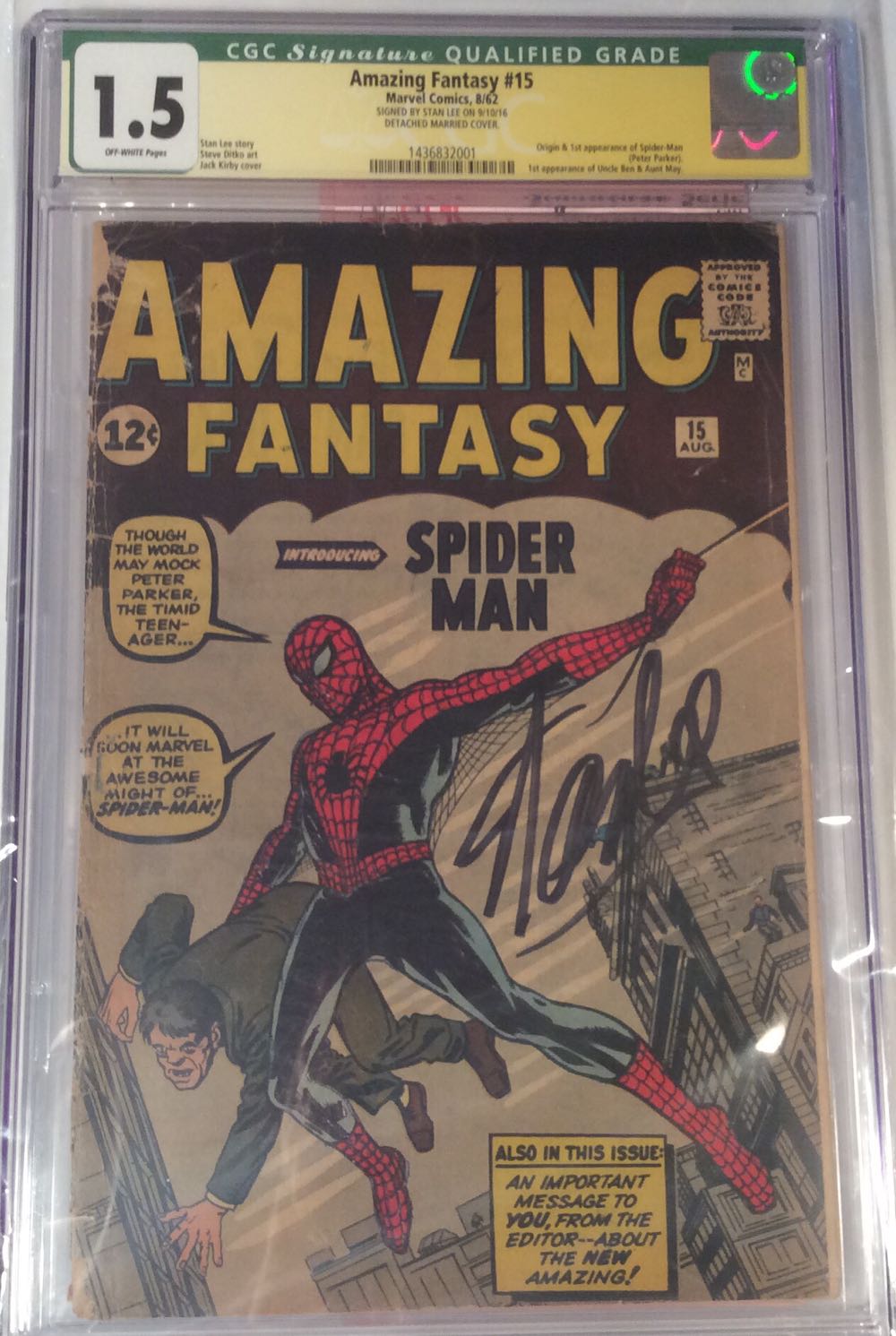 Amazing Fantasy - Marvel (15 - Aug 1962) comic book collectible [Barcode 14552885566] - Main Image 2