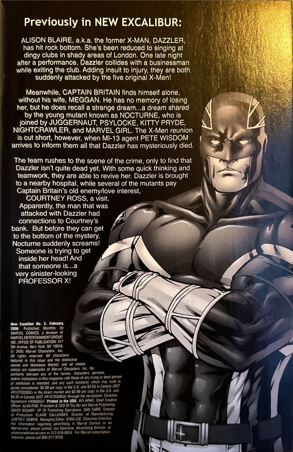 New Excalibur (2006) - Marvel Comics (2 - Feb 2006) comic book collectible [Barcode 75960605746700211] - Main Image 3