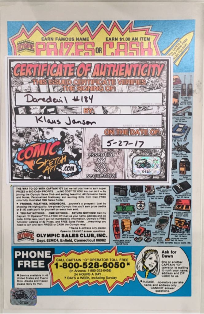 Daredevil - Marvel Comics (184 - Jul 1982) comic book collectible [Barcode 071486024590] - Main Image 2