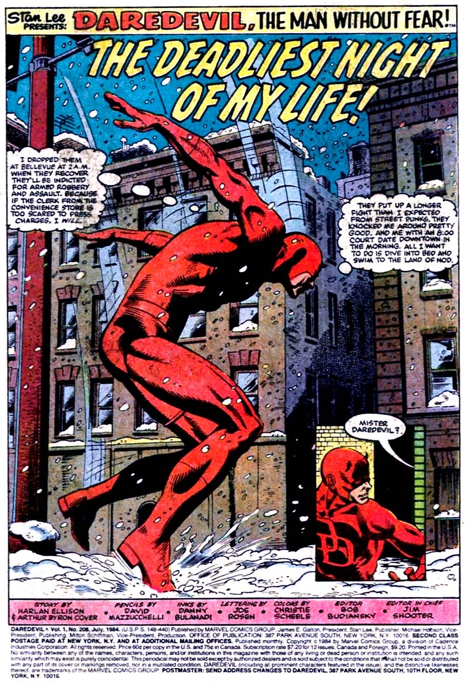 Daredevil The Man Without Fear! - Marvel Comics (208 - 07/1984) comic book collectible - Main Image 2