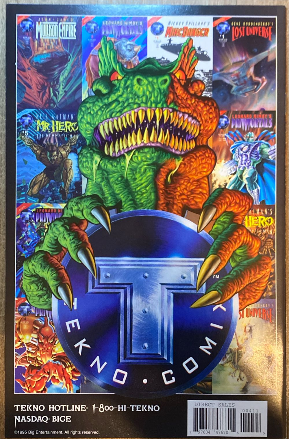 Leonard Nimoy’s Primortals - Tekno Comix (4 - Jun 1995) comic book collectible [Barcode 071896476705] - Main Image 2