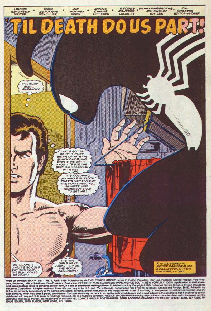 Web Of Spiderman - Marvel Comics (1 - Apr 1985) comic book collectible [Barcode 000000000] - Main Image 2