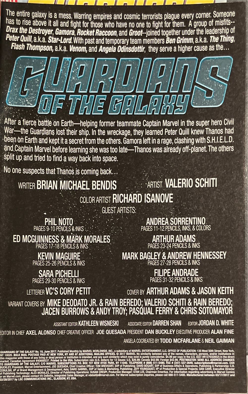 Guardians Of The Galaxy - Marvel (19 - Jun 2017) comic book collectible [Barcode 75960608303901911] - Main Image 3