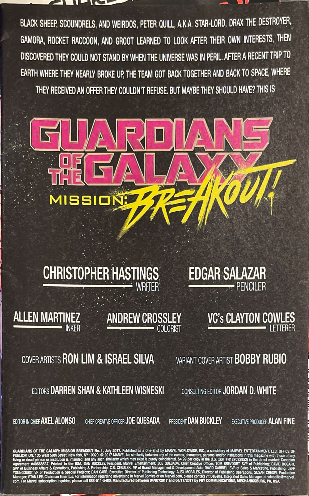 Guardians Of The Galaxy - Marvel (1 - Jul 2017) comic book collectible [Barcode 75960608671900111] - Main Image 2