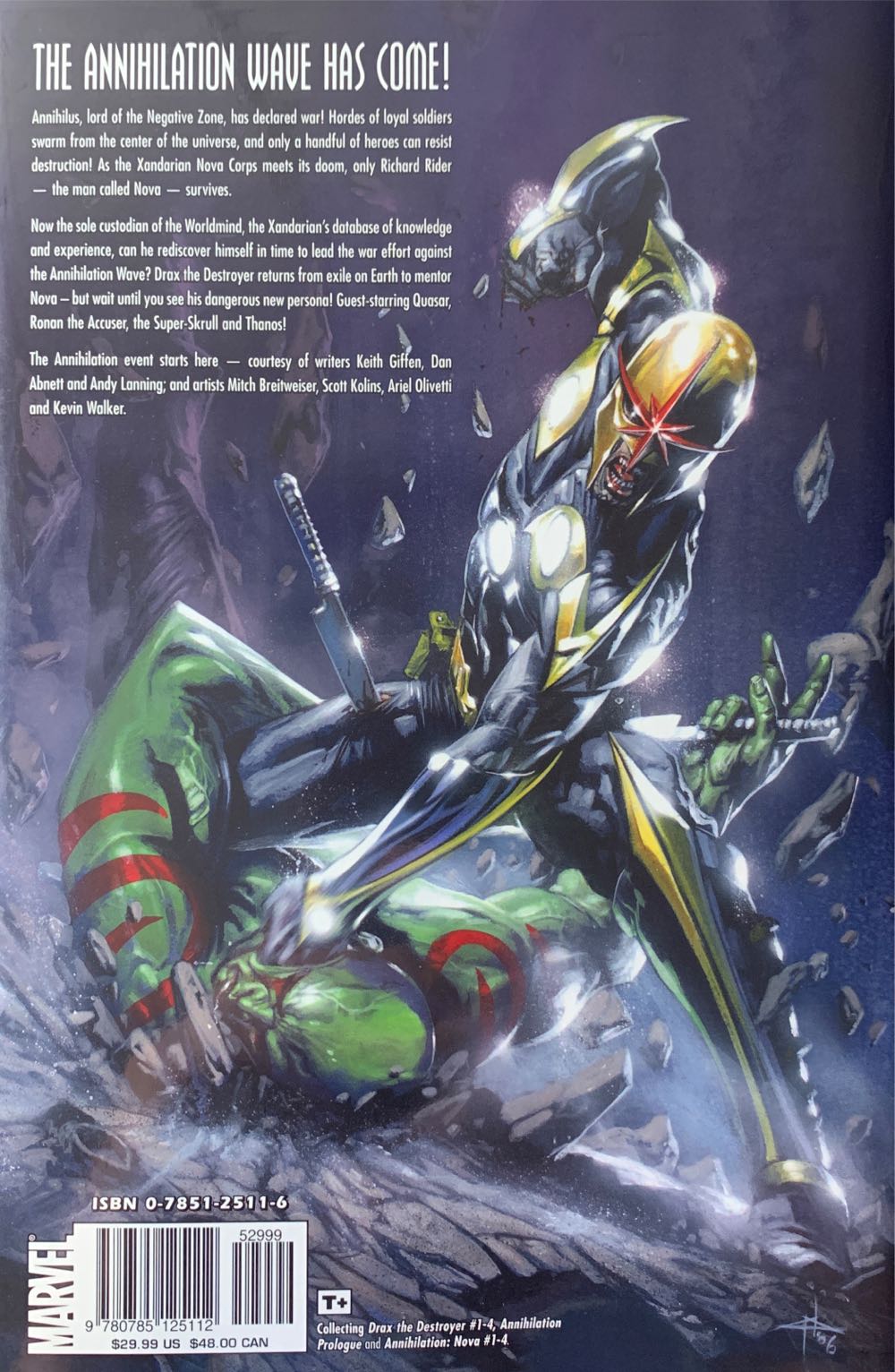 Annihilation Book 1 - Marvel Comics comic book collectible [Barcode 9780785188896] - Main Image 2