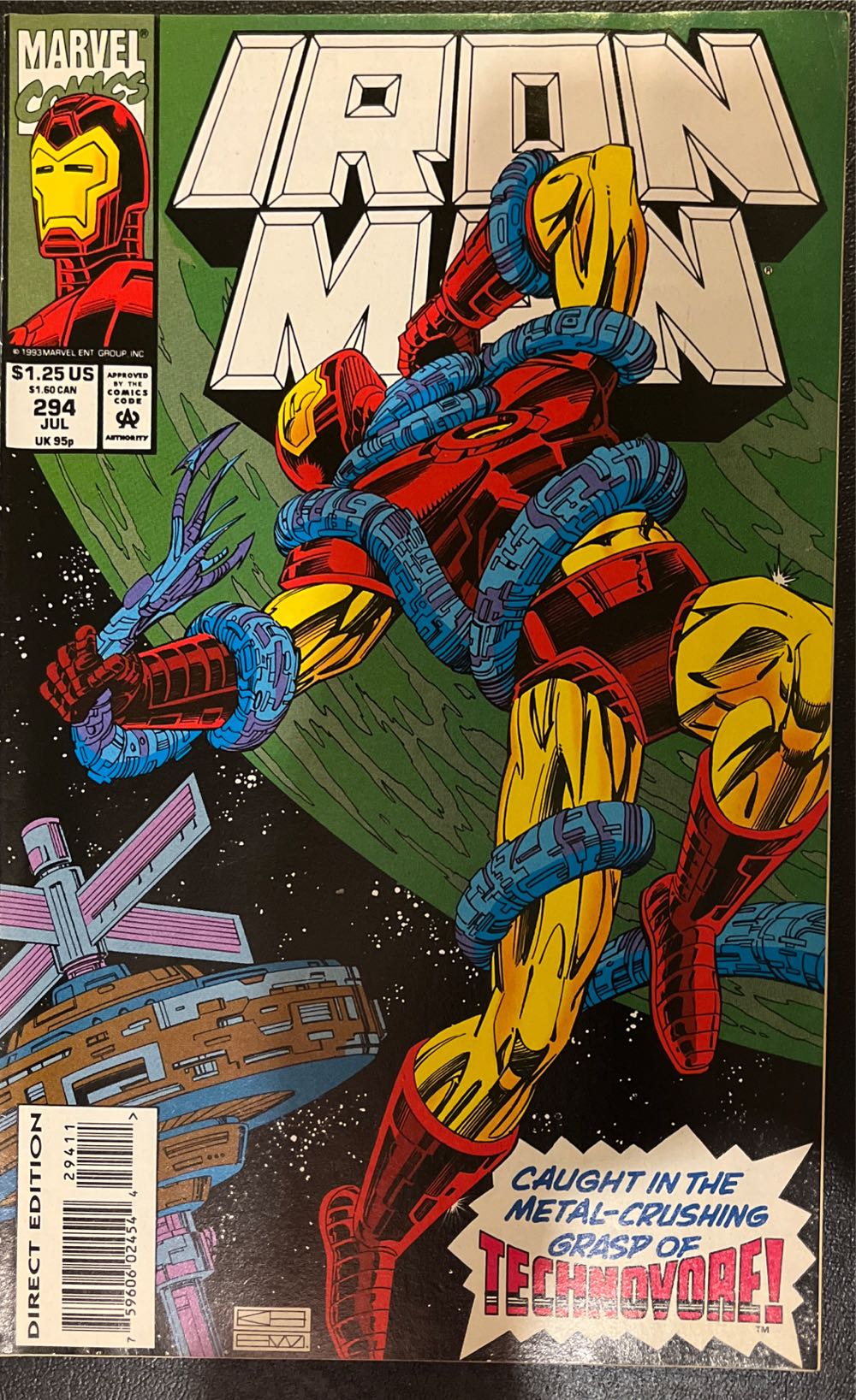 The Invincible Iron Man - Marvel (294 - Jul 1993) comic book collectible [Barcode 759606024544] - Main Image 2