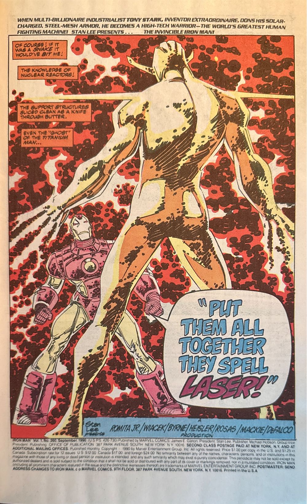 Iron Man - Marvel Comics (260 - 09/1990) comic book collectible [Barcode 071486024545] - Main Image 2