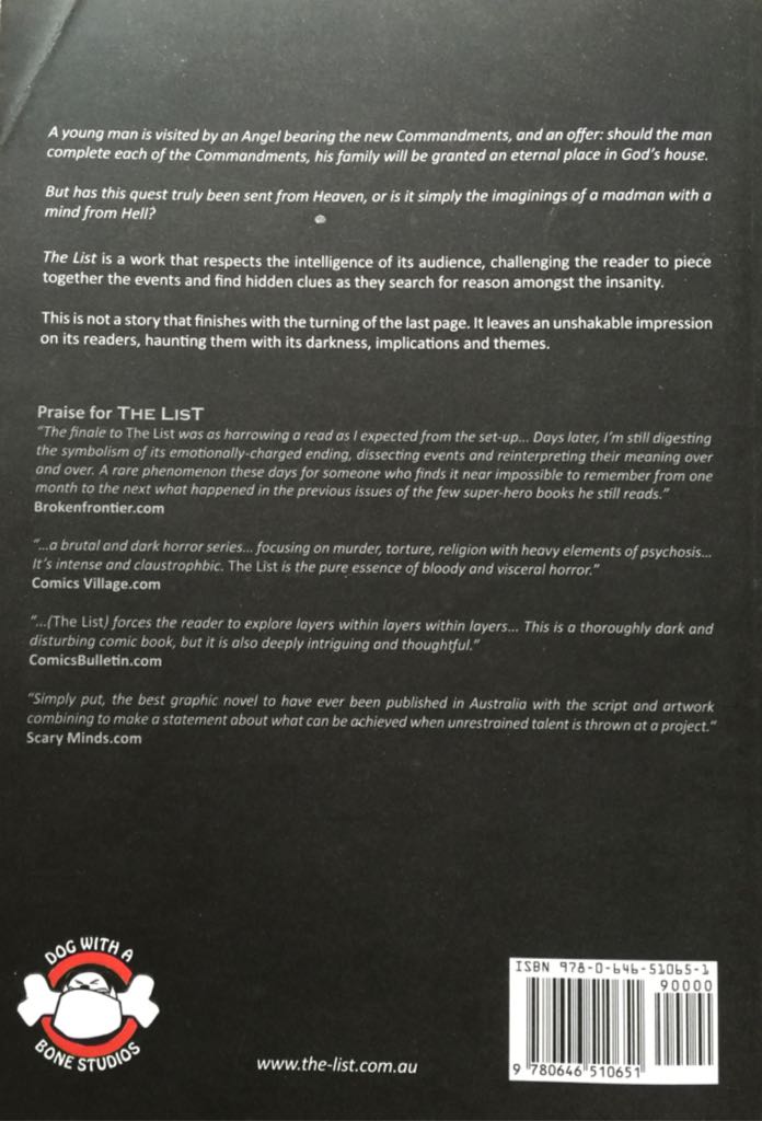 List, The - Dog With A Bone comic book collectible [Barcode 9780646510651] - Main Image 2