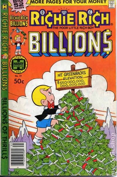 Richie Rich Billions - Harvey World (31) comic book collectible [Barcode 7165852708] - Main Image 1