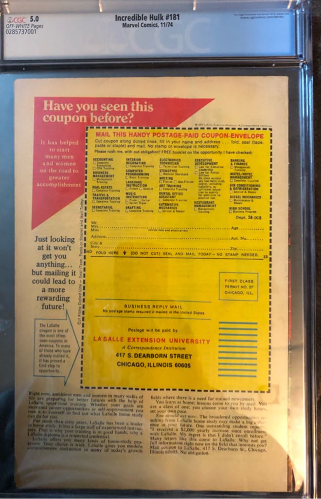 * Hulk, The Incredible - Marvel Comics (181 - Nov 1974) comic book collectible [Barcode 05] - Main Image 2