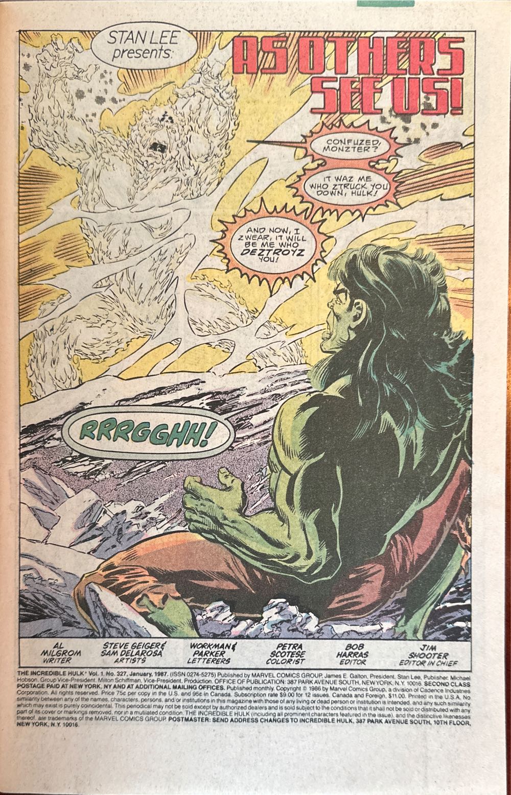 The Incredible Hulk (Vol. 1) - Marvel Comics Group (327 - Jan 1987) comic book collectible [Barcode 445566] - Main Image 2