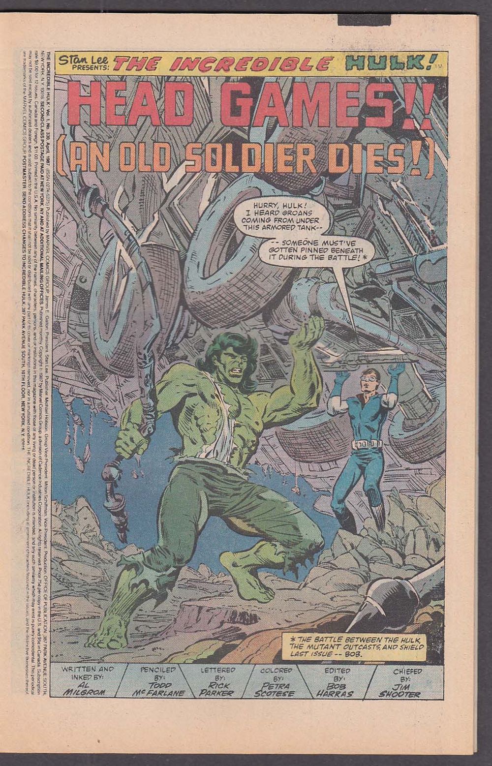 Incredible Hulk - Marvel (330 - Apr 1987) comic book collectible [Barcode 822415] - Main Image 2