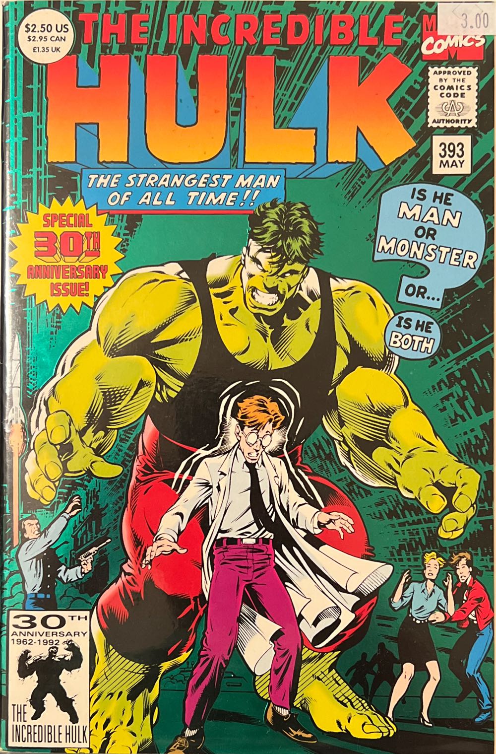 Incredible Hulk, The - Marvel (393 - May 1992) comic book collectible [Barcode 071486024569] - Main Image 3