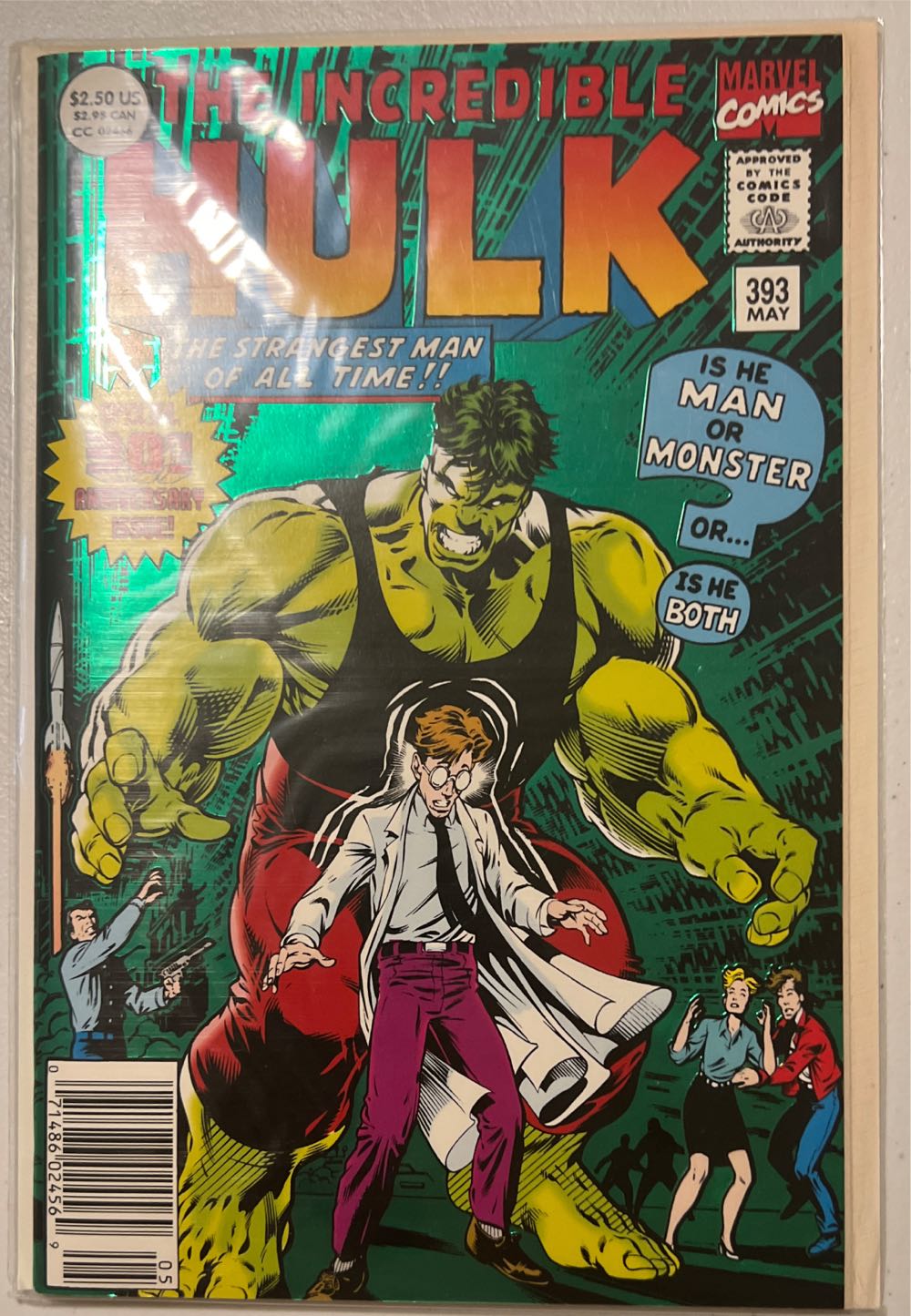 Incredible Hulk 393 Foil Cover Newsstand Variant 30th Anniversary - Marvel (393) comic book collectible [Barcode 071486024569] - Main Image 2