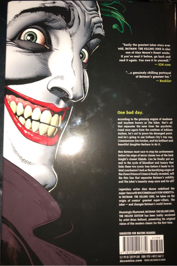 Batman: The Killing Joke  comic book collectible [Barcode 6781181216612] - Main Image 2