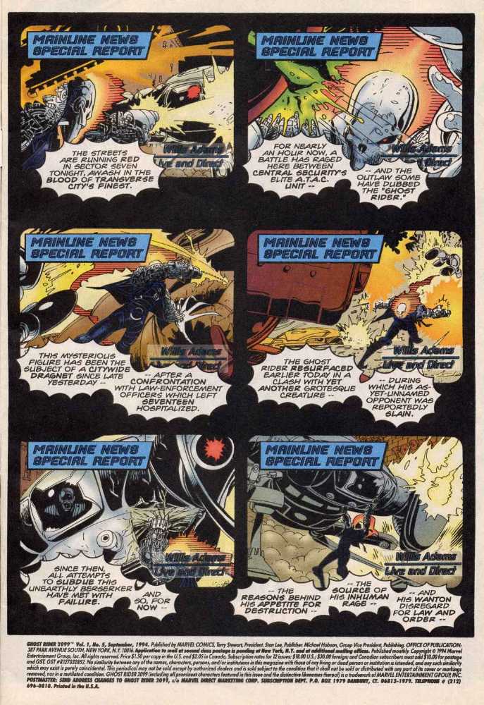 Ghost Rider 2099 (Vol 1 | 1994) - Marvel Comic (5 - Sep 1994) comic book collectible [Barcode 759606011575] - Main Image 2