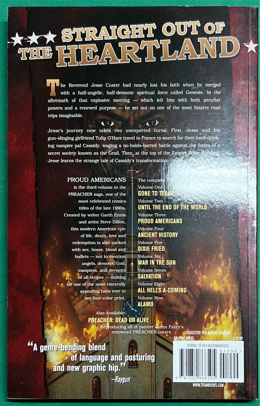 Preacher: Vol. 3: Proud Americans - Titan Books (18-26) comic book collectible [Barcode 9781852868505] - Main Image 2