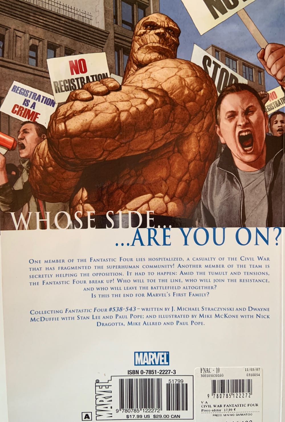 Civil War: Fantastic Four - Marvel Events (1 - Apr 2006) comic book collectible [Barcode 978078512227251799] - Main Image 2