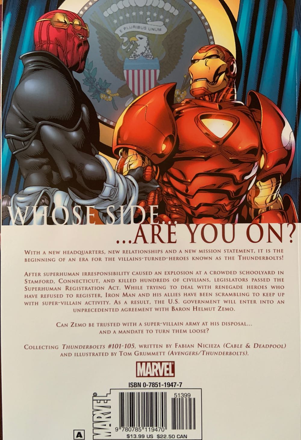 Civil War TPB: Thunderbolts - Marvel Comics (1 - Apr 2007) comic book collectible [Barcode 978078511947051399] - Main Image 2