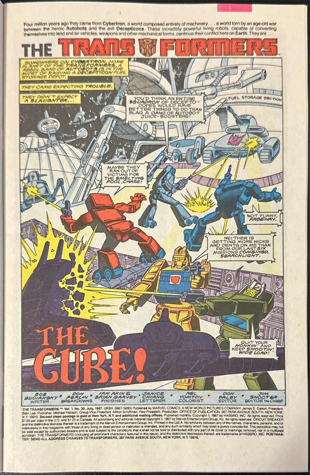 The Transformers - Marvel Comics (30 - Jul 1987) comic book collectible [Barcode 071486023791] - Main Image 3