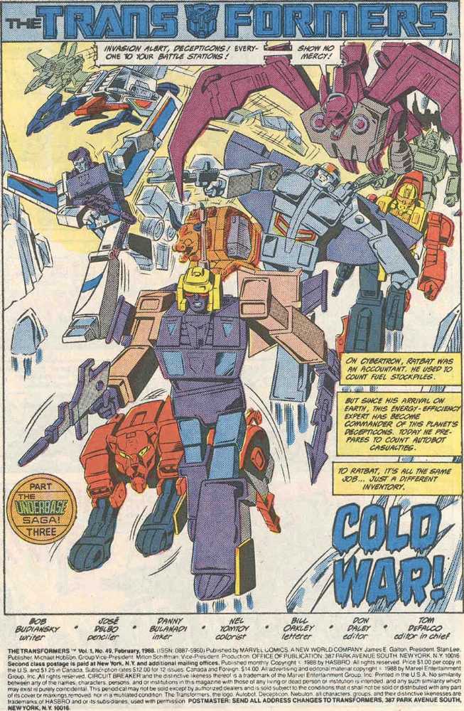 Transformers, The - Marvel Comics (49 - Feb 1989) comic book collectible [Barcode 071486023791] - Main Image 2