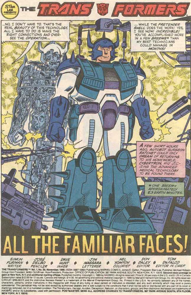 The Transformers - Marvel Comics (58 - Nov 1989) comic book collectible [Barcode 071486023791] - Main Image 2